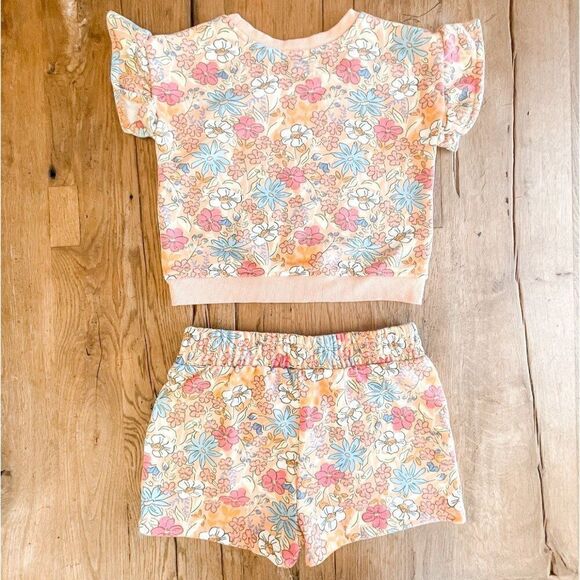 Paisley Lane Floral Flutter Sleeve Matching Outfit Size 8 - Picture 4 of 4